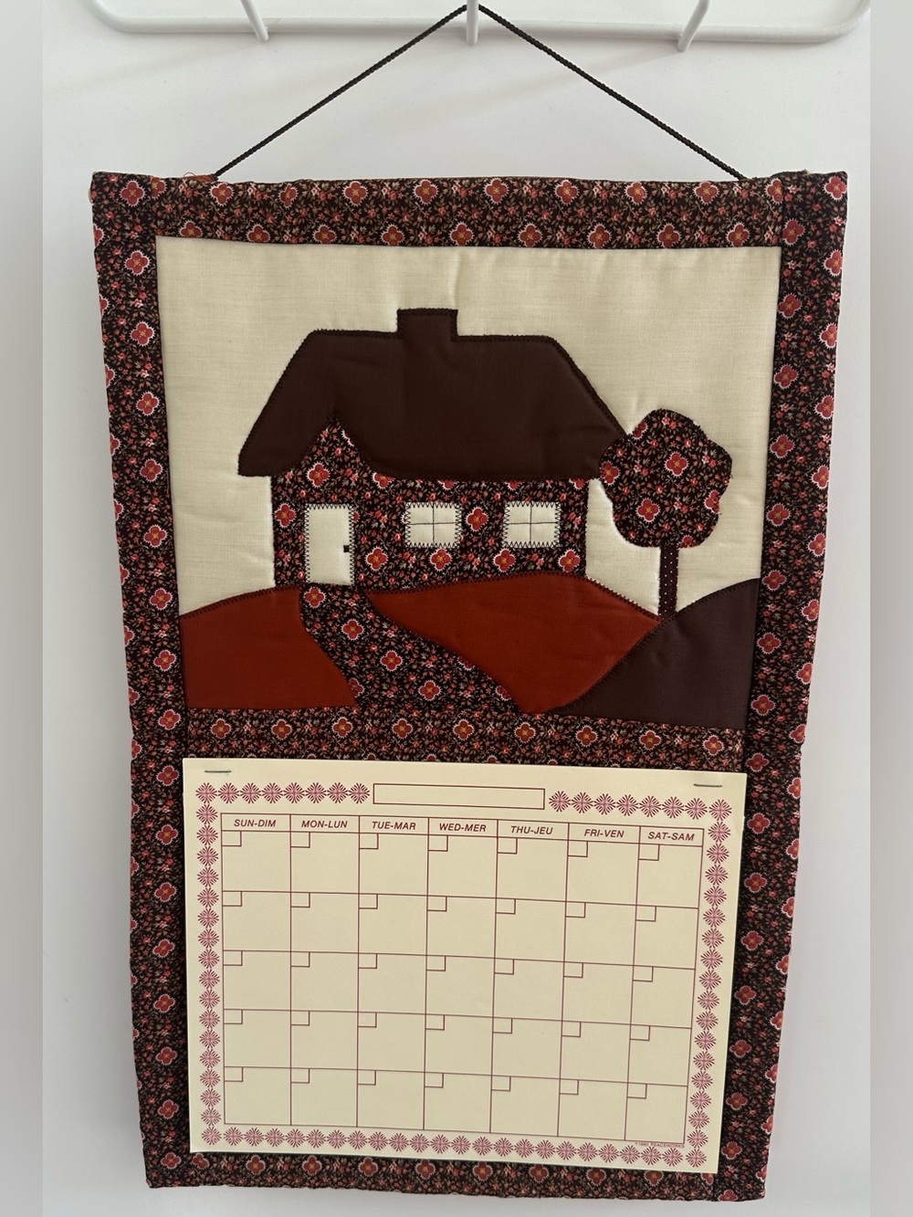 HANDMADE | QUILTED CALENDAR KEEPER | COTTAGECORE | COTTAGE FLORAL | LIKE NEW